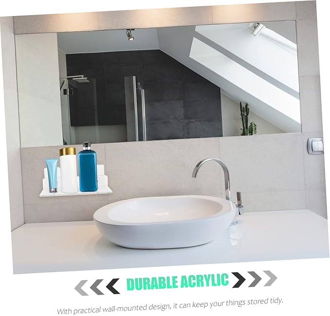 LIFKOME Durable Wall-Mounted Storage Rack 2 Pcs Modern Shelves Bathroom Shelf No Drill Minimalist Style