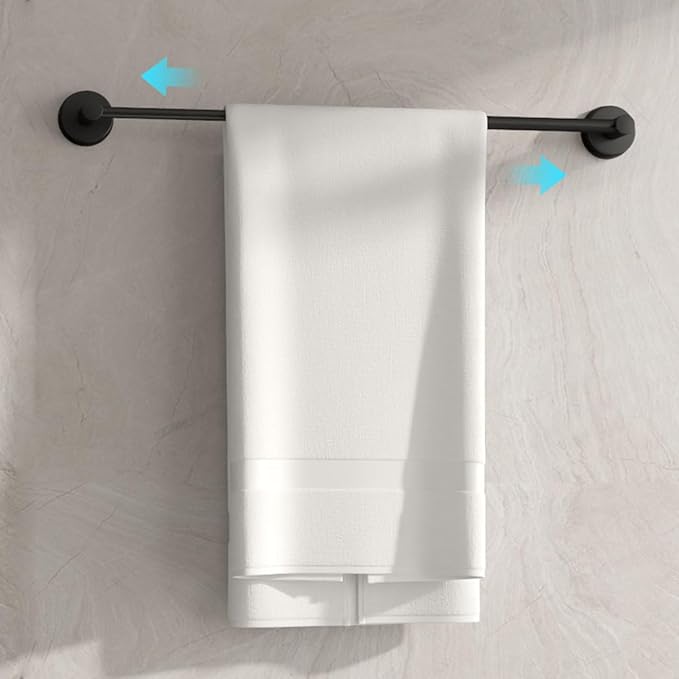 Adjustable Towel Bar Suction Cup 14.6Inch~24 Inch for Bathroom Wall, Towel Racks for Bathroom,Stainless Steel Bath Towel Holder for Shower