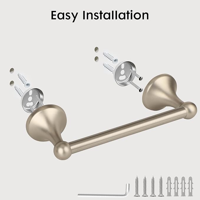 Antique Hand Towel Holder,Towel Ring Brushed Nickel for Bathroom,Towel Bar 9-Inch,Bathroom Accessories Towel Rack, Wall Mounted,Towel Hanger for Bathroom