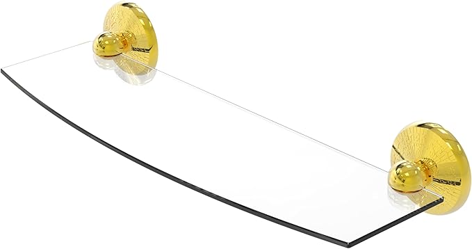 Allied Brass MC-33/18-PB Monte Carlo Collection 18 Inch Glass Shelf, Polished Brass