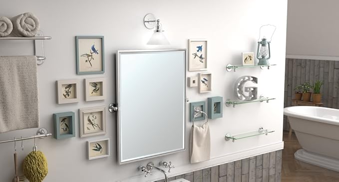 Gatco 4414 Cafe Double Towel Bar, Chrome/Wall Mounted 26 Inch Double Towel Holder Rack for Bathroom