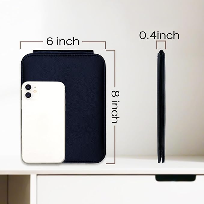 gogofree Foldable Desktop Mirror, 8" × 6" Adjustable Angle Makeup Mirror with Stand, Black Small Mirror for Travel Camping and Home (Black)