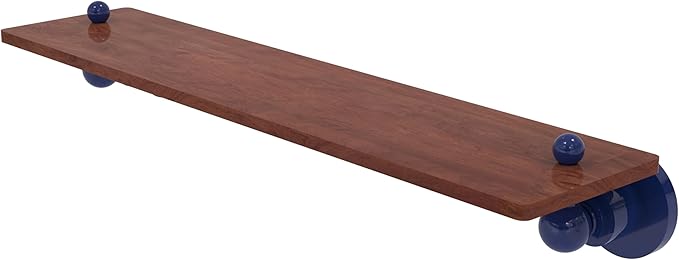 Allied Brass AP-1-22-IRW-MBL Astor Place Collection 22 Inch Solid IPE Ironwood Shelf, Mediterranean Blue