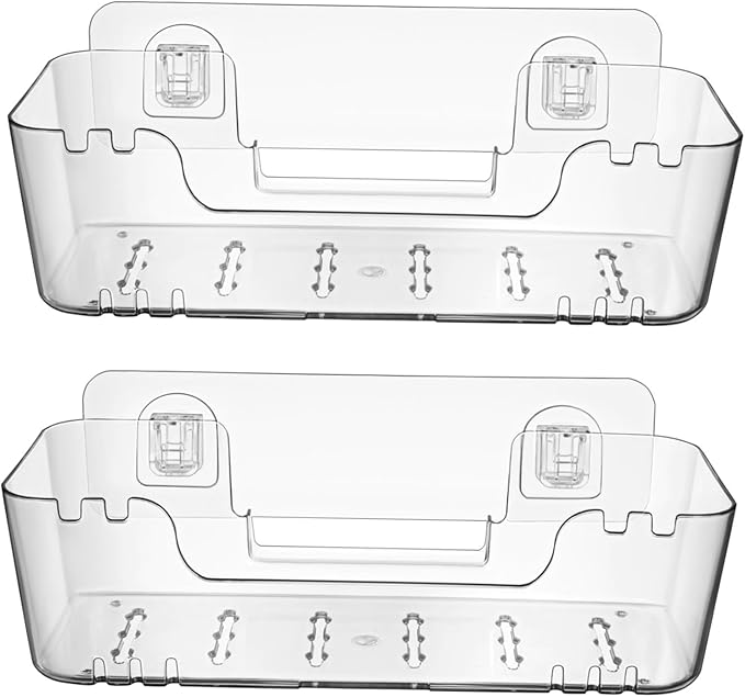 Alipis 2pcs Floating Shelves for Bathroom Wall Organizer for Bathroom Accessories Space Saving No Drill Installation Versatile Storage Holder Transparent Design