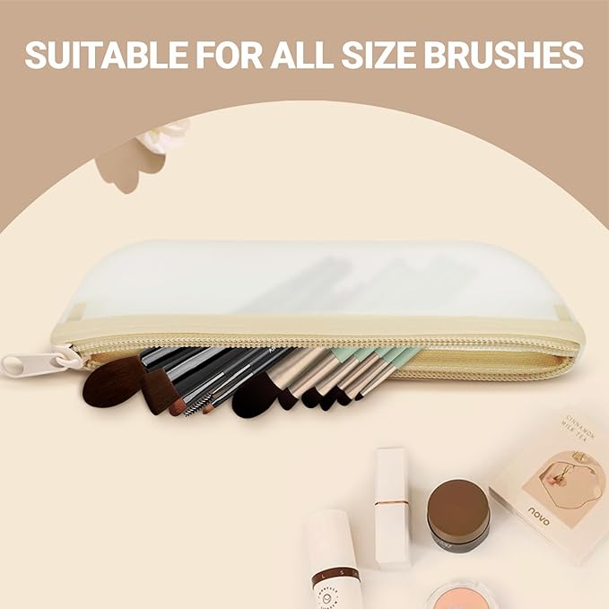 Manmihealth Cute Cat Silicone Makeup Bag, Cosmetic Bags for Women, Makeup Brushes Holder Travel, Portable Purse Pouch for Travel Essentials, Zipper Storage Organizer Bag
