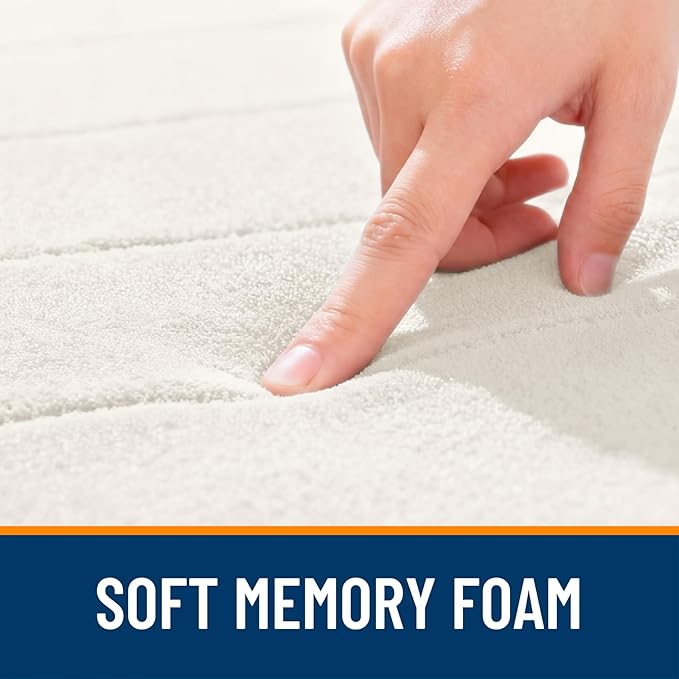 OLANLY Memory Foam Bath Mat 30x20, Super Soft Absorbent Bathroom Rugs, Quick Dry, Machine Washable Shower Floor Rugs, Bathmat Carpet, Bathroom Home Decor Accessories, Ivory