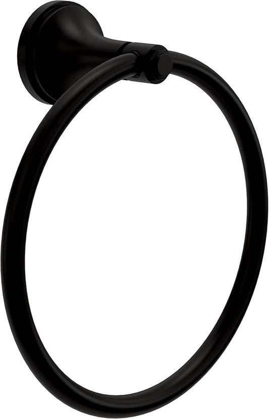 Franklin Brass Woodruff (1-Pack) Hand Towel Holder Matte Black Towel Racks for Bathroom Wall Round Towel Ring Holder for Bath Towel Hanger for Kitchen, Bathroom Accessories WDRF46-MB