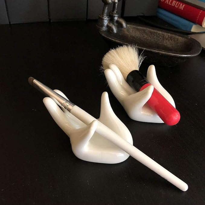 Lemonadeus Unique Ceramic Hand Beauty Blender Sponge Holder Rings Holder Stand Storage Powder Puff Display Stand(2 Pack)