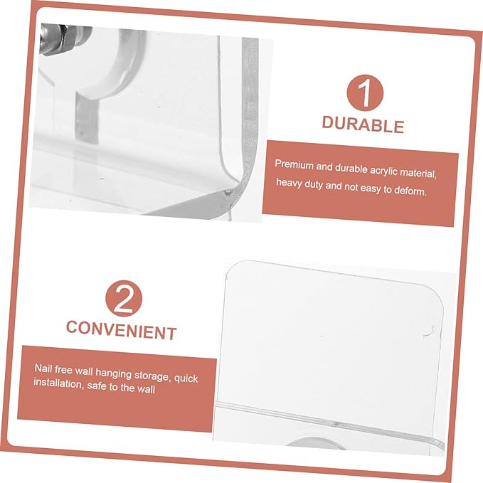 POPETPOP 8pcs Wall Mounted Acrylic Storage Shelf for Bathroom Easy to Install Multi-Functional Organizer for Shampoo Conditioner and Sundries