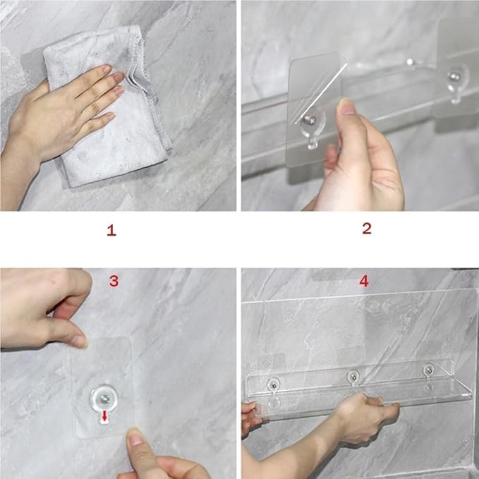 3-Tier Acrylic Bathroom Wall Shelf, Simple Wall Shelves for Toiletries, Perfume and Cosmetics, Clear Bathroom Organizer for Home, Toilet and Vanity(Clear)