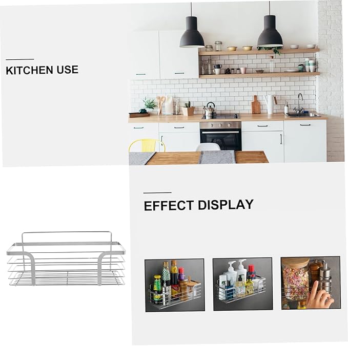 Unomor Stainless Steel Storage Mounted Bathroom Shelf Organizer Shampoo Holder Floating Shelves for Bathroom Decorations