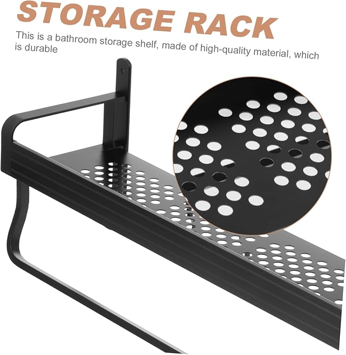 Aluminium Storage Rack Bathroom Counter Organizer Wall-Mounted Toilet Shelf Space Saving Storage Shelves