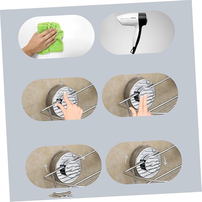 Luxshiny Hanging Shelf Suction Cup Bathroom -Mounted Storage Organizer Floating Shelf Bathroom Collector