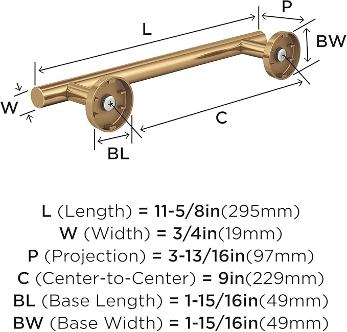 Amerock BH26546CZ | Champagne Bronze Towel Bar | 9 in (229 mm) Towel Rack | Arrondi | Bathroom Towel Holder | Bathroom Hardware | Bath Accessories