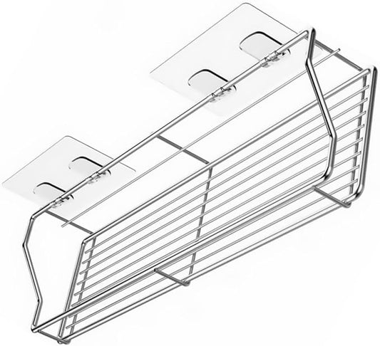 Punch Storage Rack Double Stainless Steel Organizing Shelf for Bathroom Kitchen Easy to Clean Convenient Wall Mounted Storage