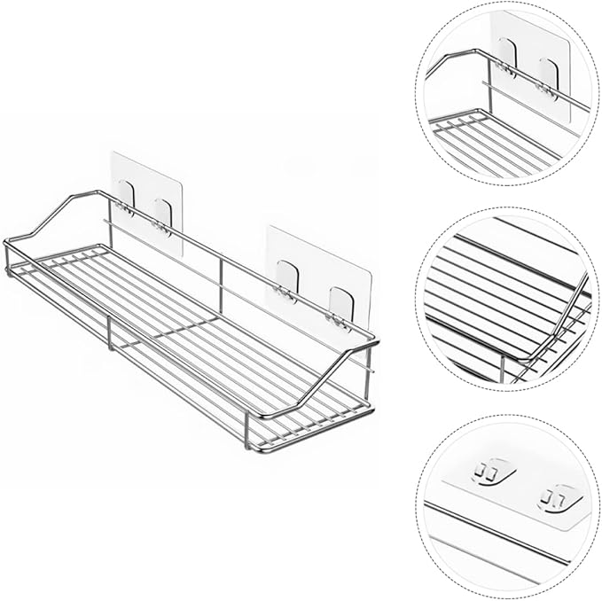 Mobestech Bathroom Shelves Over Toilet Wall-Mounted Storage Shelf Sturdy Rack Bathroom Accessory