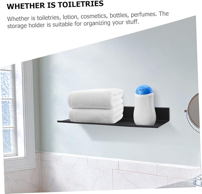 2pcs Metal Floating Shelf for Bathroom and Kitchen Storage Wall Mounted Organizer for Toiletries and Decor Easy Installation Versatile Use Any Room