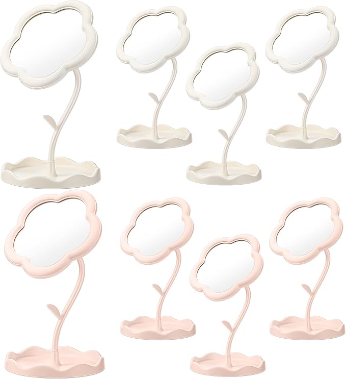 GlikCeil 8 Pcs Flower Shaped Mirror Spa Party Makeup Mirror Sleepover Party Favor for Spa Sleepover Slumber Birthday