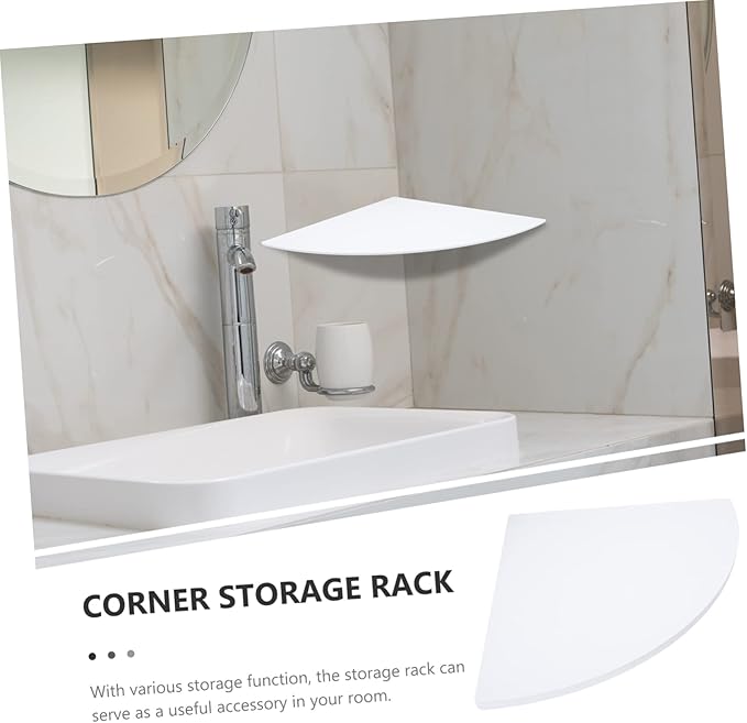 Corner Wall Shelf for Bathroom PVC Triangular Corner Rack Adjustable Storage Organizer for Bedroom and Kitchen 3-Tier Display Shelf Space-Saving Home Decor