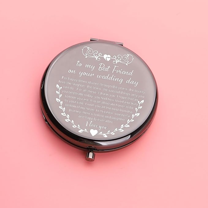 UJIMS to My Best Friend on Your Wedding Day Gifts for Bride Best Friend - Makeup Mirror Wedding Gift