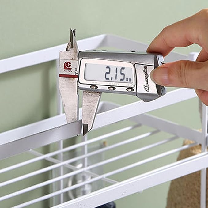 Pongnas Large Capacity Iron Toilet Shelf for Bathroom with Nail Installation, Practical Design (Double Layer White)