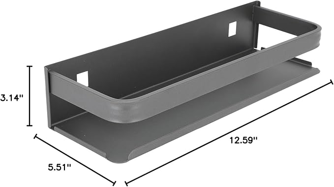 TANIQIACA Simple Aesthetic Wall Mounted Bathroom Rack, Multifunctional Floating Shelves for Bathroom Kitchen Storage, Sturdy Stainless Steel, Large Capacity, Strong Adhesive, No Drill Insta (30cm)