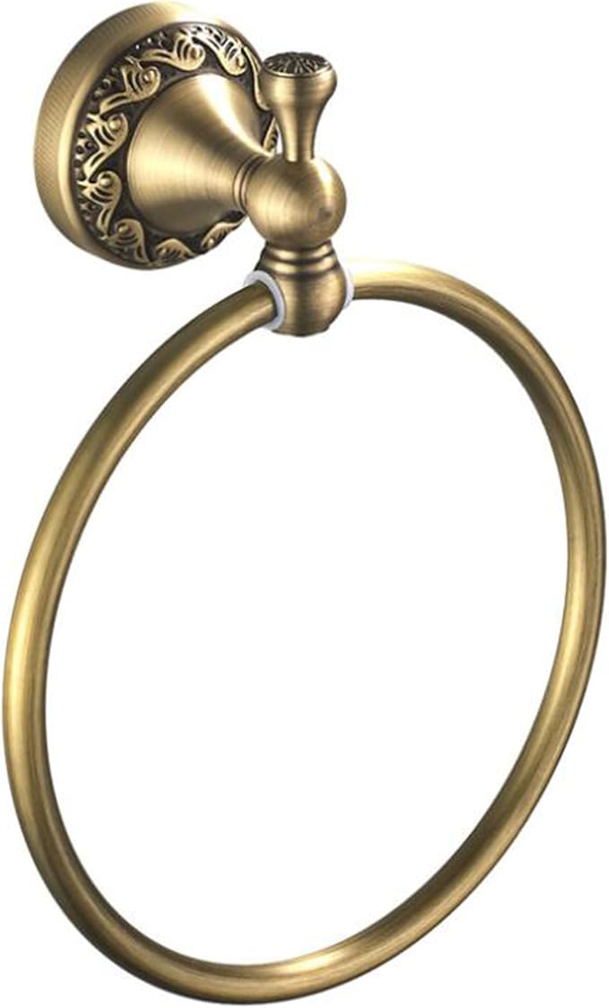 Towel Ring Antique Brass Hanger Hand Towel Holder for Bathroom Kitchen Accessories Wall Mounted,Pattern Carving Design