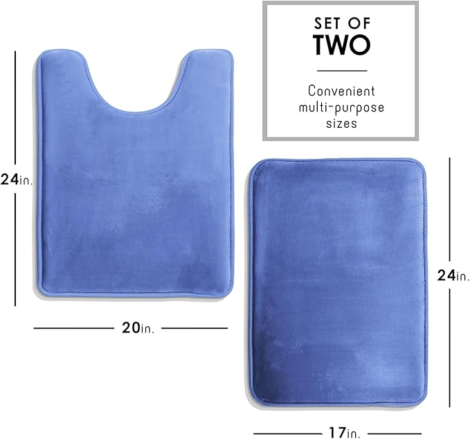 Clara Clark Bathroom Rugs, Velvet Memory Foam Bath Mat, Non-Slip Bath Rugs, Machine Wash, Dries Quickly, Ultra Soft Plush Bath Mats for Bathroom,