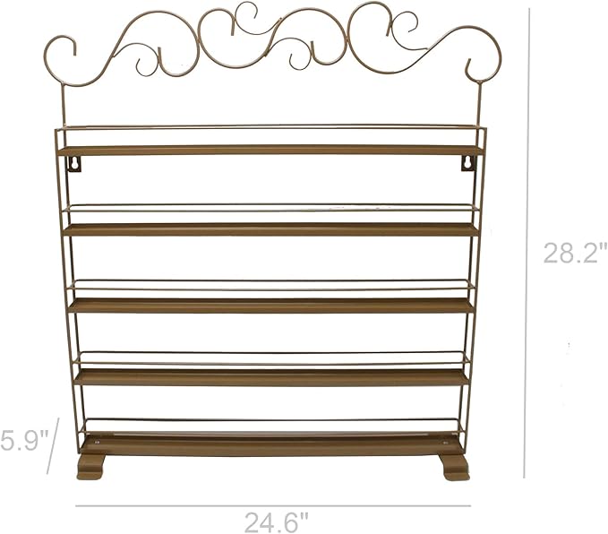 FixtureDisplays® Copper Metal Nail Polish Wall Mount Countertop Organizer Display Rack Essential Oil Rack 16034-COPPER