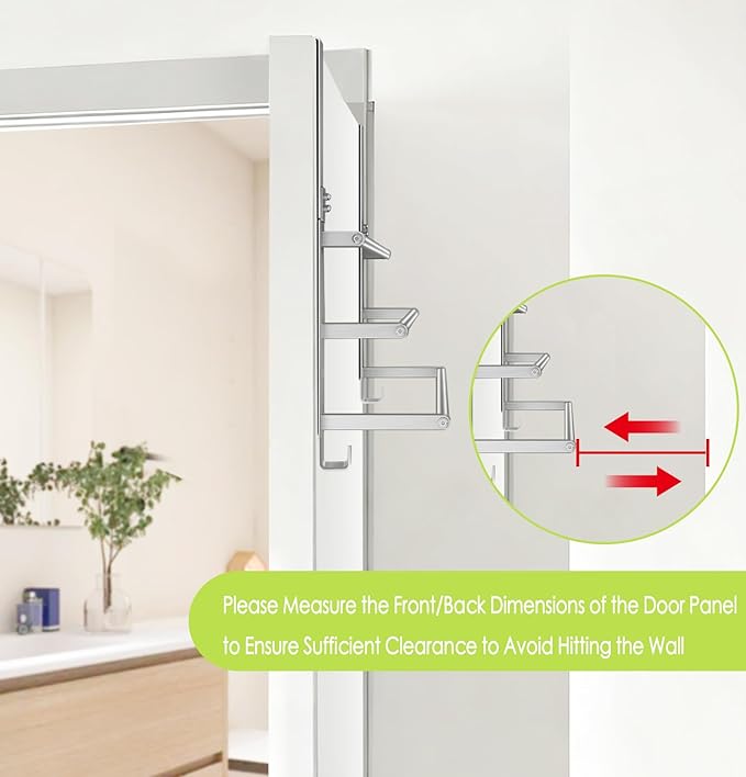 Over The Door Towel Racks for Bathroom, Over The Door Towel Rack, Towel Rack with Hooks for Door Hanging, Towel Bar Over The Door Towel Holder 16Inch, Brushed Nickel