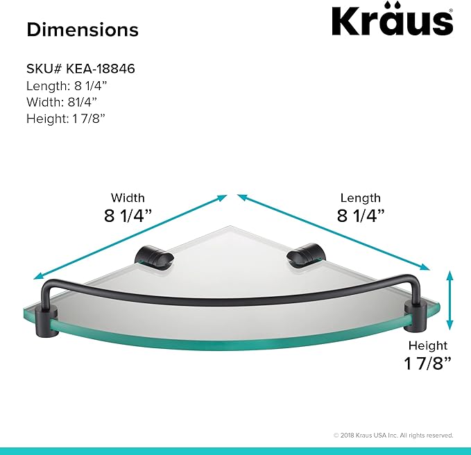 Kraus Elie Corner Bathroom Shelf, Matte Black Finish, KEA-18846MB