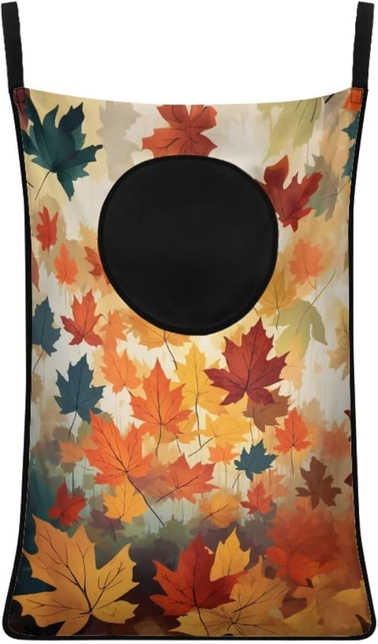 ZFRXIGN Thanksgiving Decorations Hanging Laundry Hamper Maple Over Door Storage Bag Space Saving Laundry Bag Fall Hanging Dirty Clothes Hamper Laundry Baskets for Bathroom, Closet, Dorm