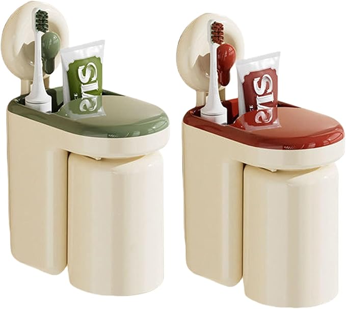 Elegant Without Drilling Wall Mounted Bathroom Organizers Portable Accessory for Toothbrushes and Cups Storage Wall Protective Bathroom Shelf