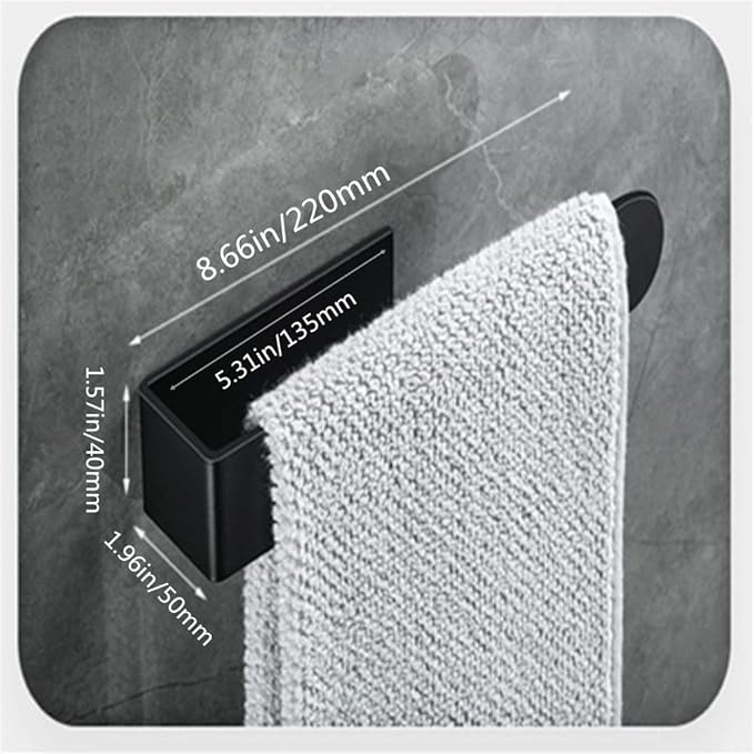 szhdxsy 2pcs Towel Holder SUS 304 Stainless Steel Towel Rod, Self Adhesive Towel Holder Towel Rod Towel Rack for Bathroom,Kitchen (Black)