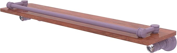 Allied Brass CC-1-22-GAL-IRW-LVN Carolina Crystal Collection 22 Inch Wood Shelf with Gallery Rail, Lavender
