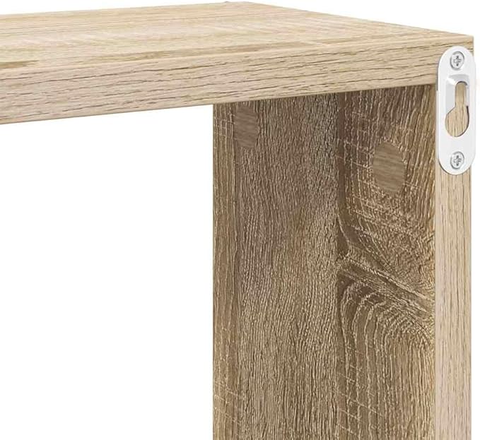 Set of 2 Floating Wall Shelves, Sonoma Oak Wood Storage Cubes for Living Room Bedroom, Decorative Modern Display Shelving Units for Books Plants
