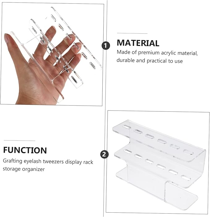 FOMIYES 1Pc Acrylic Tweezers Display Stand Rack for Eyelash Extensions Holder for Organized Storage and Easy to Clean Tweezers Rack for Professional Home Use