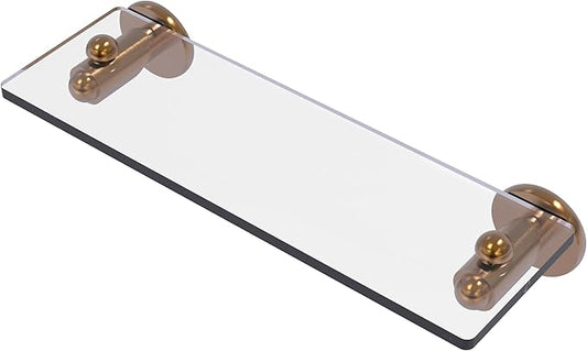 Allied Brass SH-1/16-BBR Soho Collection 16 Inch Glass Vanity Beveled Edges Shelf, Brushed Bronze