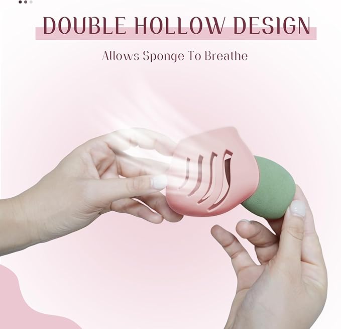 Silicone Makeup Sponge Holder travel case,Double-Sided Breathable Makeup Sponge Case for Business, Travel or Daily,Fit All Sponges,Quick Drying,Easy to Carry (Khaki)