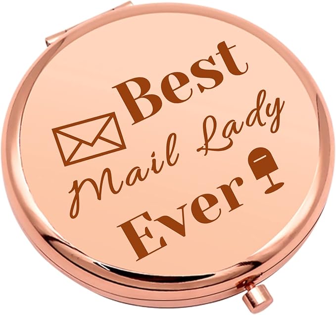 Mail Carrier Gift Funny Gifts for Mail Lady Thank You Gift Compact Makeup Mirror Postal Worker Gifts for Women Appreciation Presents Folding Makeup Mirror Thanksgiving Retirement Presents