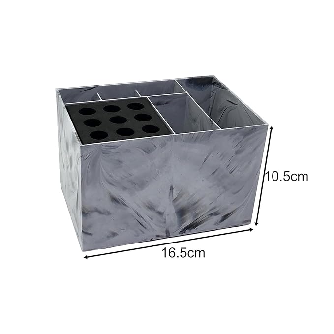 Generic Salon Organizer Hairdressing Tool Storage Box, Detachable Brush Combs, Hair Brush Holder, Grooming Storage Box for Hotel, light marble pattern