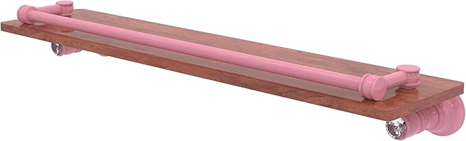 Allied Brass CC-1-22-GAL-IRW-PNK Carolina Crystal Collection 22 Inch Wood Shelf with Gallery Rail, Pink