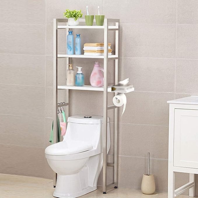 AGYH Bathroom Shelf Water and Rust-Proof Floor Stand Stainless Steel Toilet Frame (Size : 48 * 90 * 150cm)