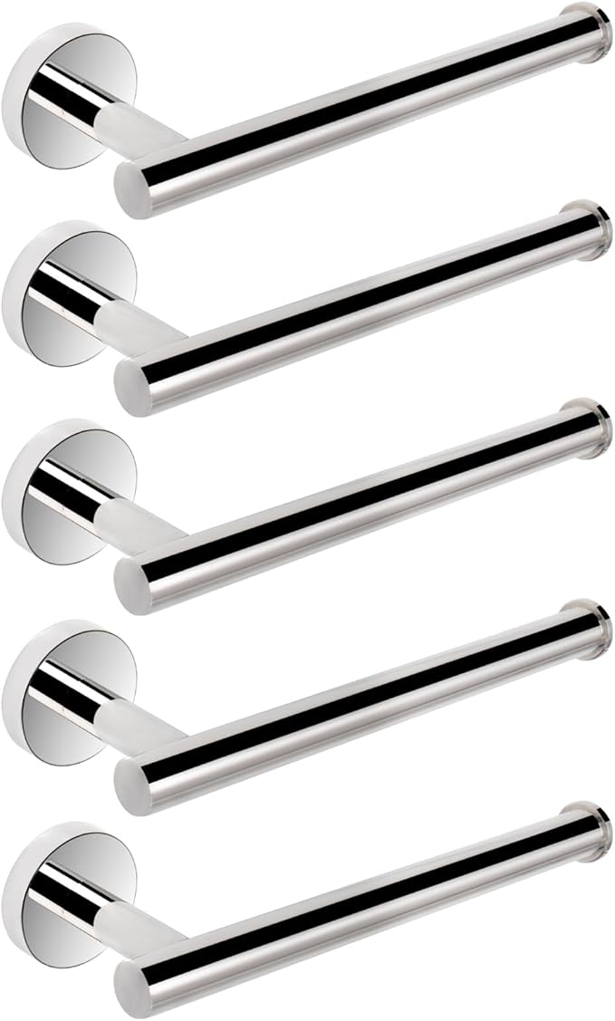 NearMoon Hand Towel Holder/Towel Ring, Thicken Stainless Steel Hand Towel Bar for Bathroom, Rustproof Wall Mounted Towel Rack, Contemporary Style Bath Accessories, 9 Inch (5 Pack, Chrome Finish)