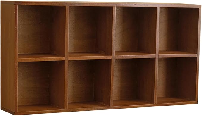 Wooden Display Shelf for Wall Display Case 8 Grids Wall Mounted Home Decoration Shelf for Bathroom Indoor