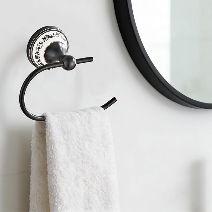 Wall Mounted Bathroom Kitchen Black Toilet Paper Holder, Open Arm Towel Holder, Tissue Holder, Bathroom Kitchen Tissue Roll Holder YIGUANXIN