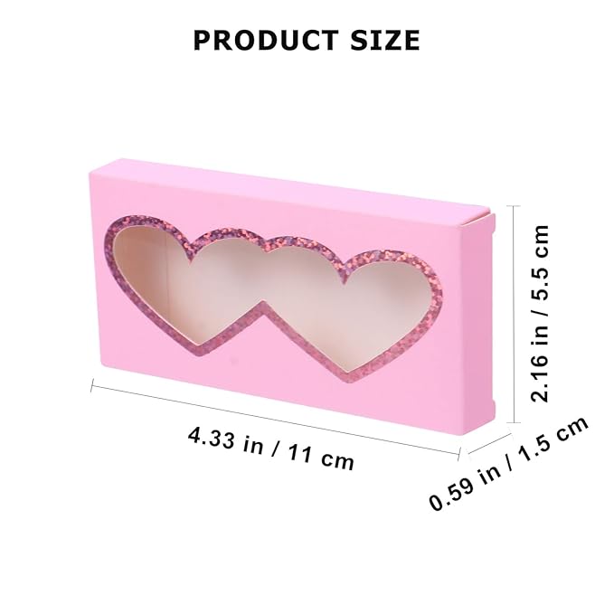 Beavorty 10pcs Heart-shaped Empty Eyelash Cases Portable Paper Storage Boxes for False Eyelashes Lightweight and Protective Organizer for Travel and Daily Use