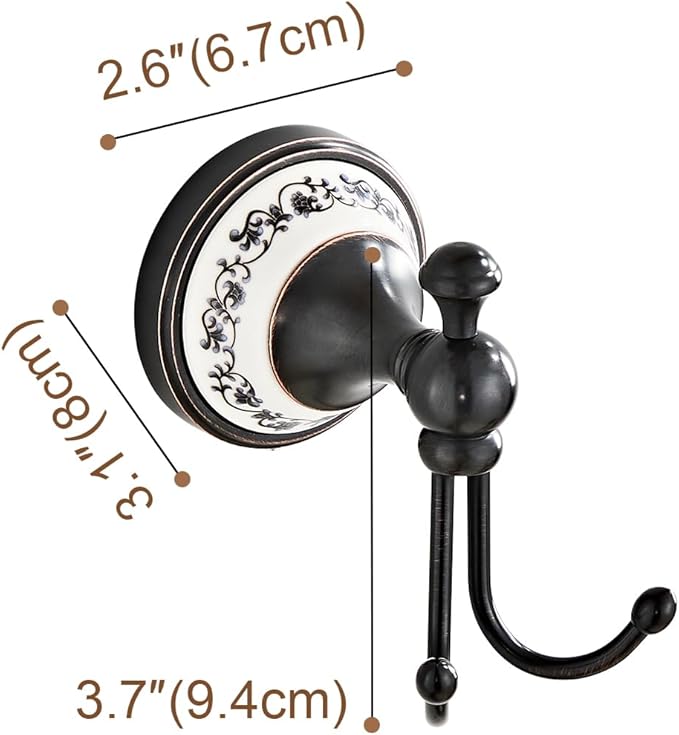 Black Bronze Brass Bath Towel Hooks Wall Mounted Bathroom Clothes Hook,Antique Brass Horn Shape Curved Towel Hooks
