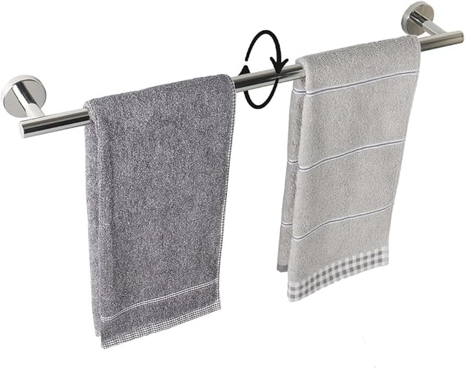TocTen Bath Towel Bar - Thicken SUS304 Stainless Steel Bathroom Towel Holder, Towel Rod for Bathroom Heavy Duty Wall Mounted Towel Rack Hanger (24IN, Chrome)
