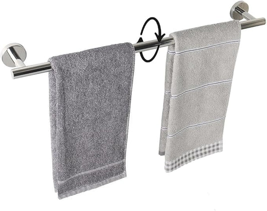 TocTen Bath Towel Bar - Thicken SUS304 Stainless Steel Bathroom Towel Holder, Towel Rod for Bathroom Heavy Duty Wall Mounted Towel Rack Hanger (24IN, Chrome)